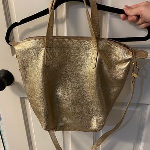 EUC Rare Cuyana Small Carryall in Champagne/Gold